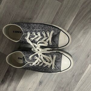 Converse women’s ' Glitter Low-Top Sneakers in Black